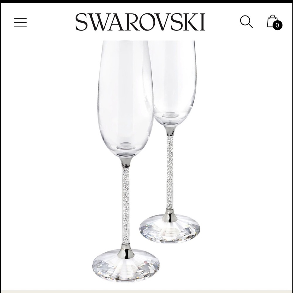Swarovski Crystal champagne flutes